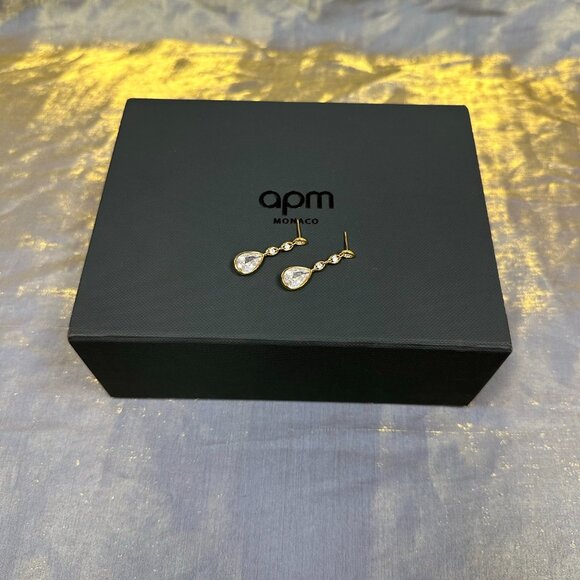 APM Monaco Eclat Gold Teardrop Earrings - Picture 4 of 4